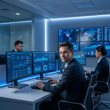 Security analysts monitoring federal cybersecurity operations