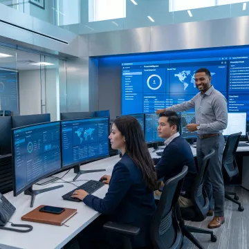 Cybersecurity analysts monitoring threats