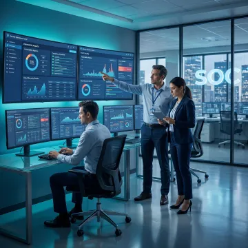 Managed cybersecurity team reviewing security posture