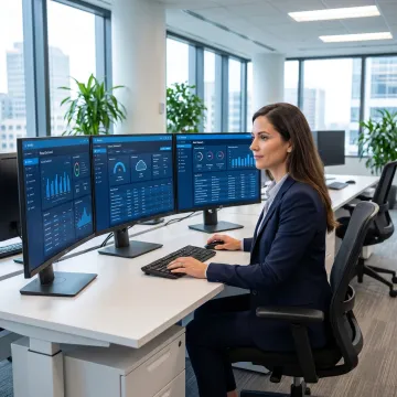 Cybersecurity analyst monitoring threats for a Tampa business