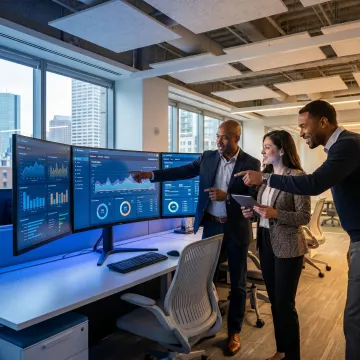 Cybersecurity analysts monitoring threats for Boston businesses