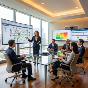 Security consultant reviewing audit findings with a client
