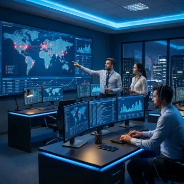 Security analysts monitoring cyber threats