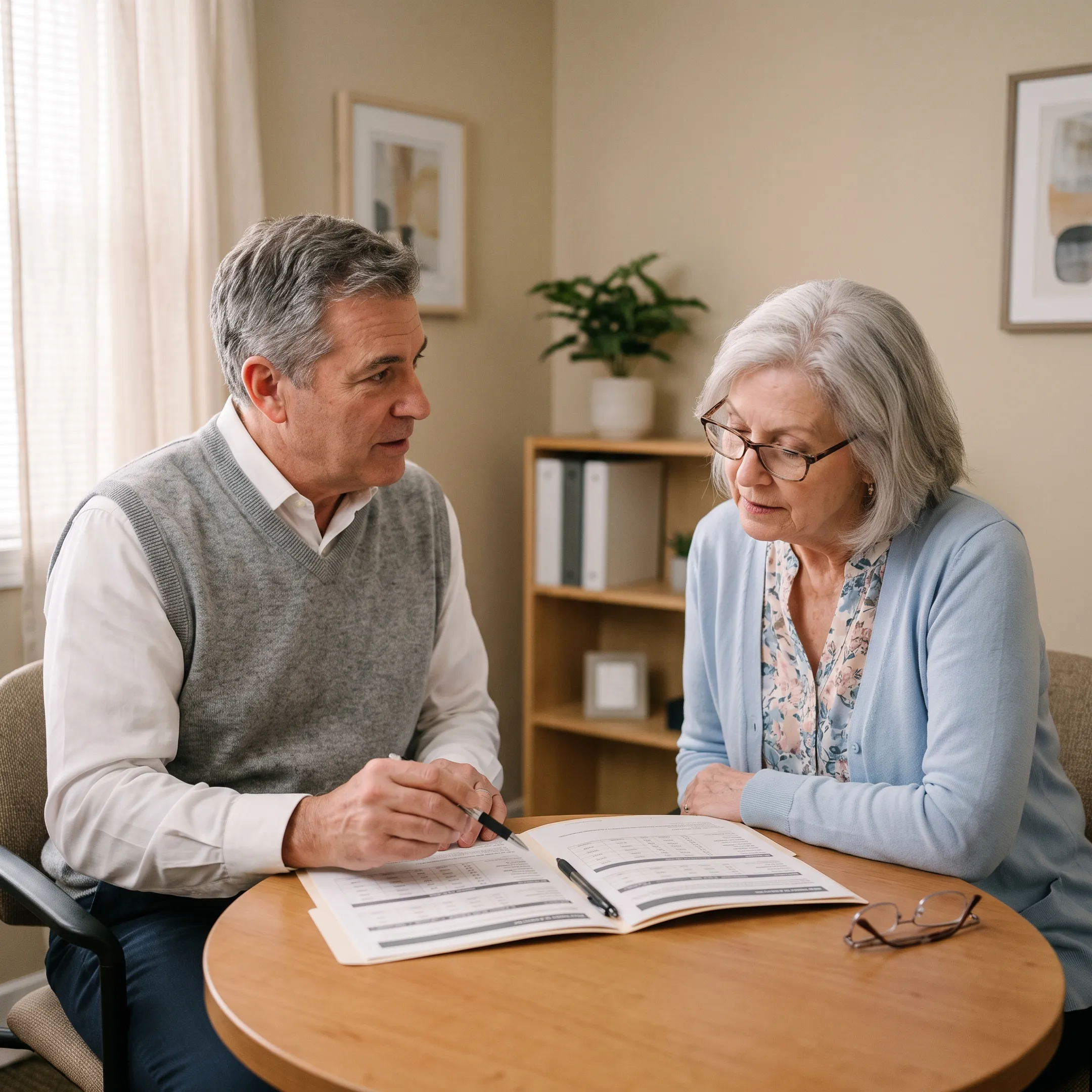 Medicare advisor discussing coverage options with a Florida senior