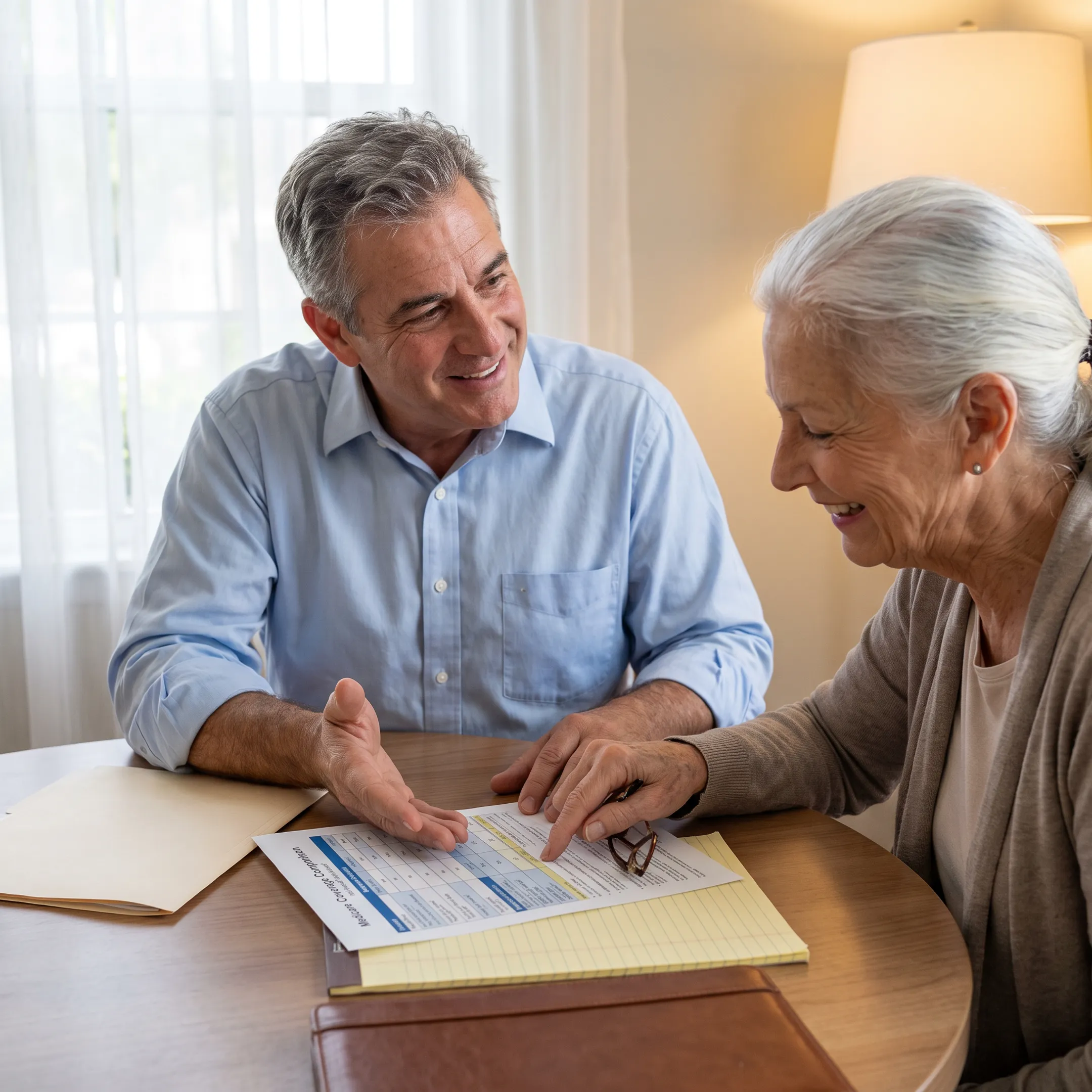 Medicare advisor reviewing coverage options with a senior client