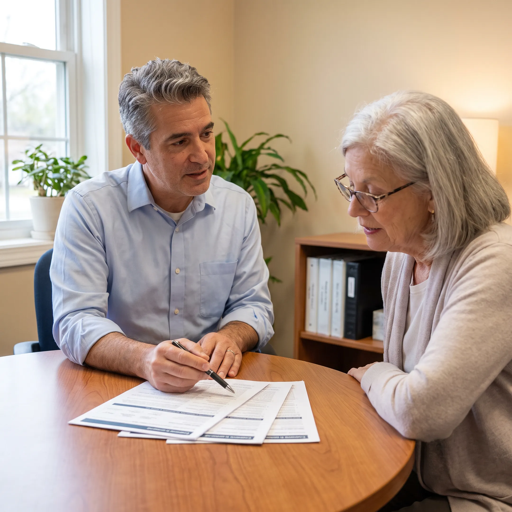 Advisor reviewing Medicare prescription drug plan options with a beneficiary