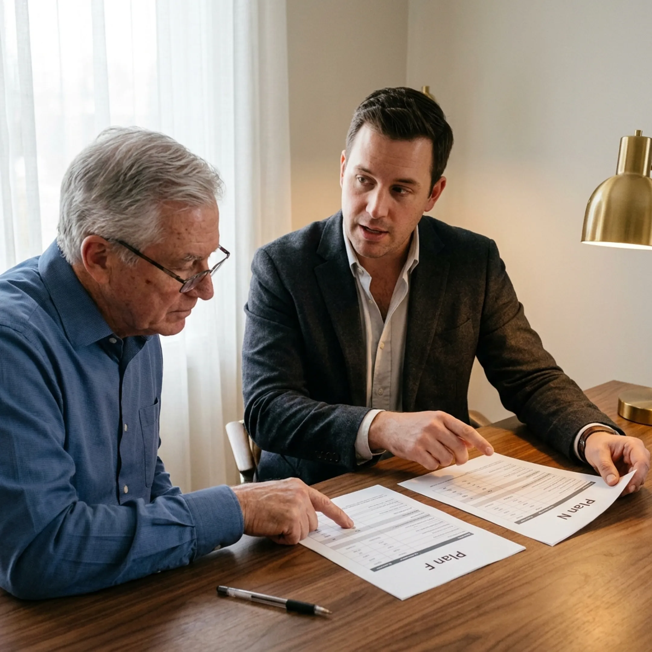Original Medicare beneficiary reviewing supplement plans