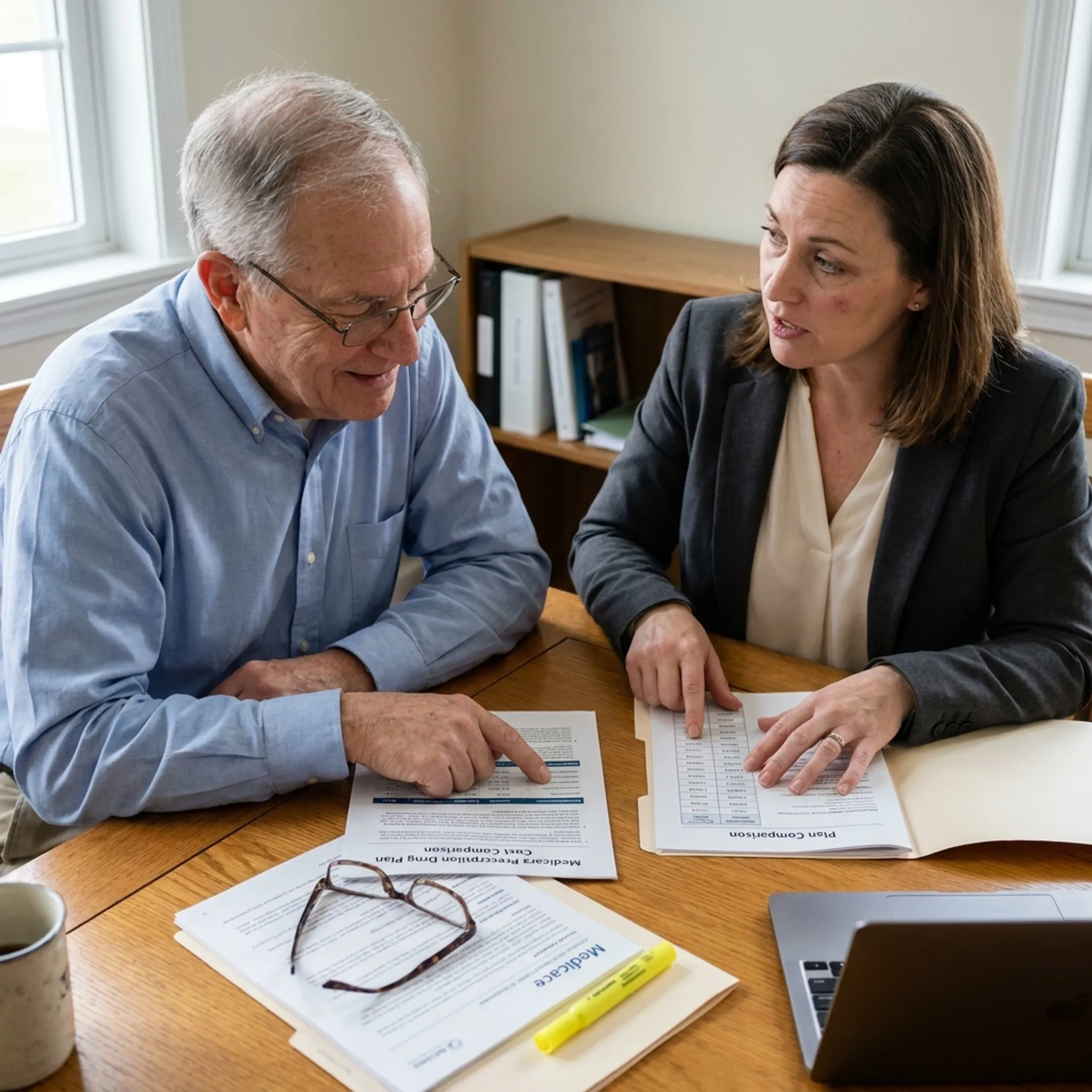Retiree comparing Medicare prescription plans