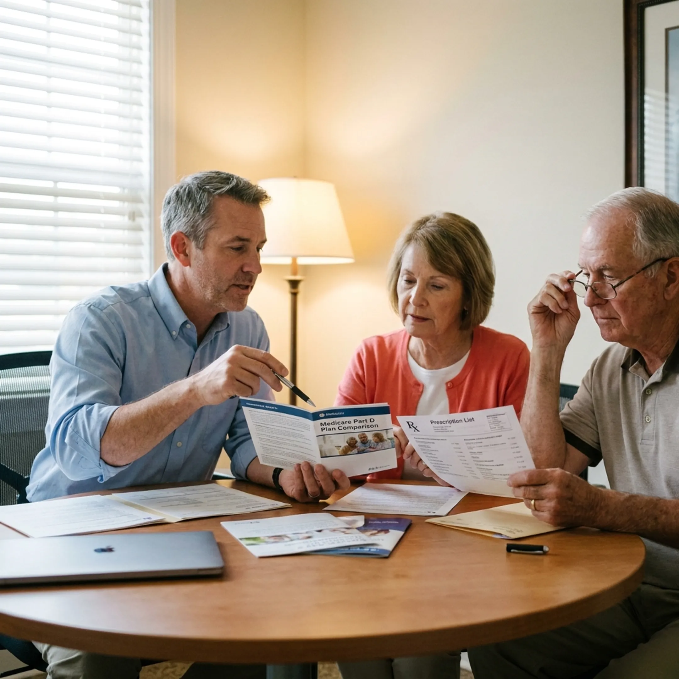 Medicare beneficiaries reviewing prescription drug coverage