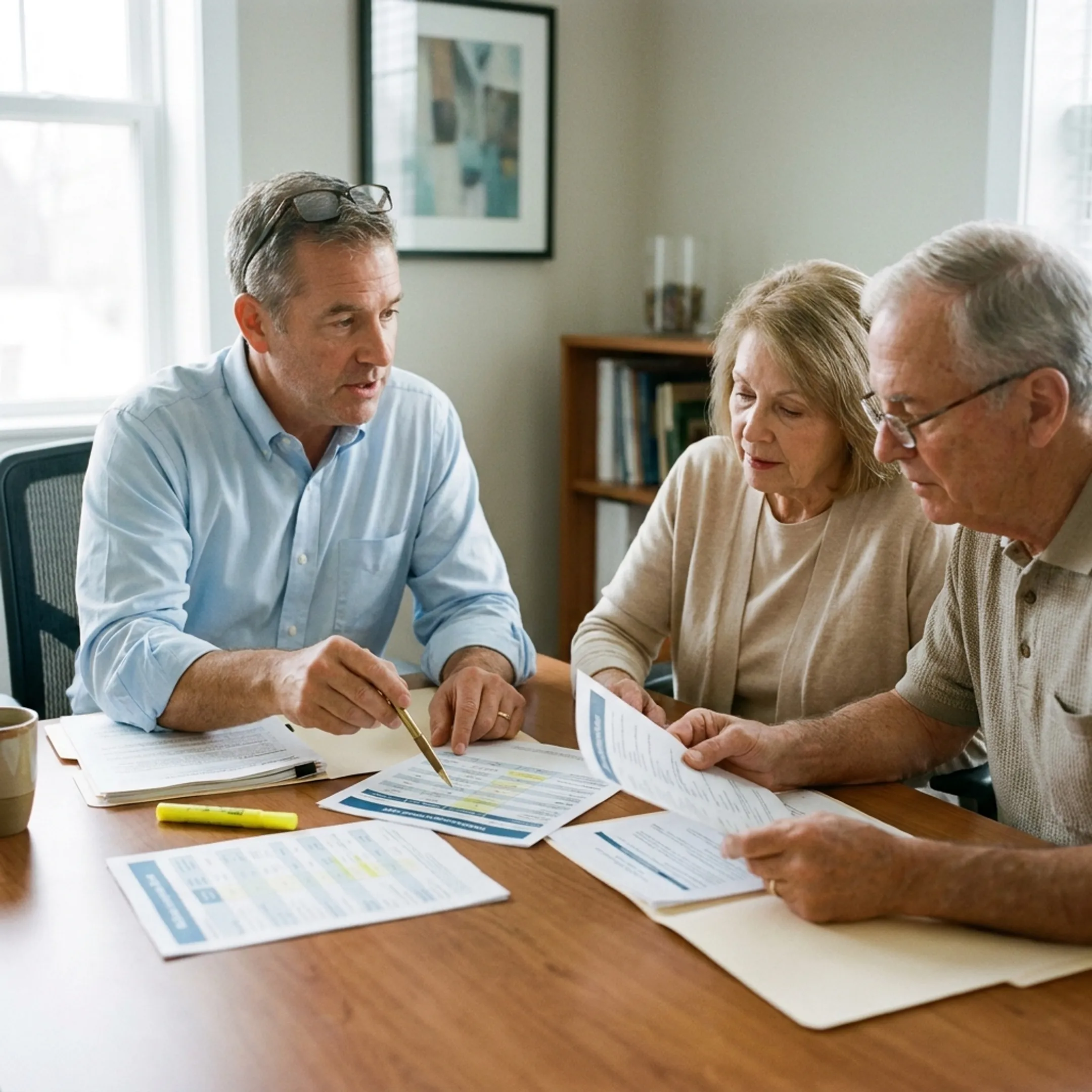 Seniors comparing Medicare coverage options