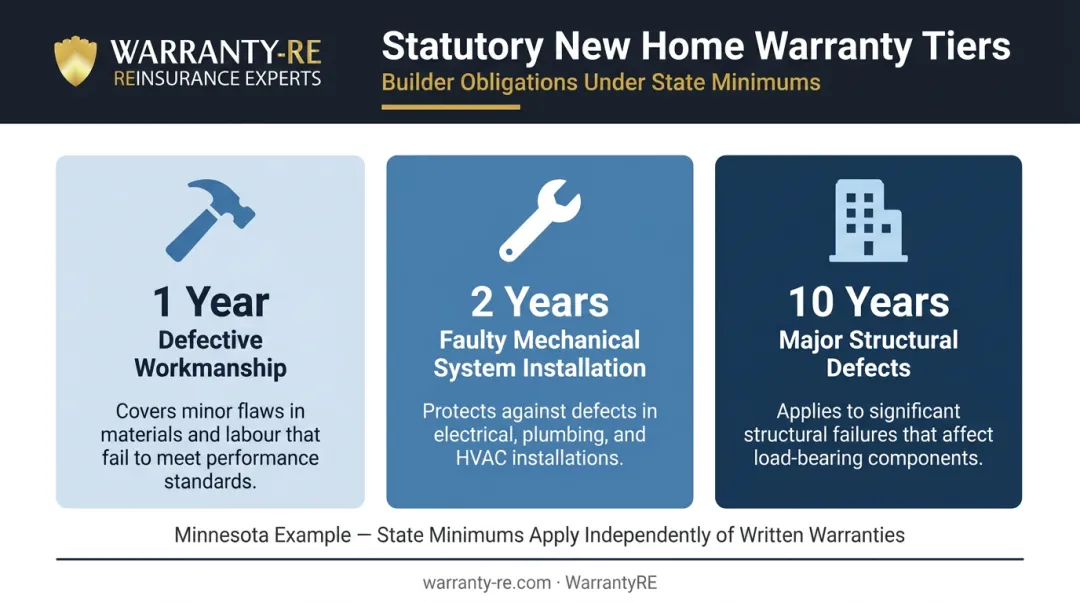 State statutory construction warranty periods by defect type comparison chart