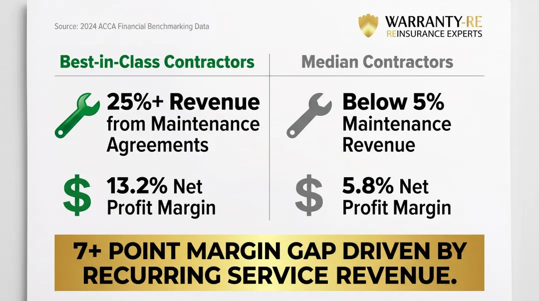 HVAC contractor profit margin comparison best-in-class versus median performance benchmarks