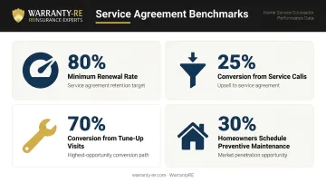Service agreement key performance benchmarks renewal rate conversion statistics infographic
