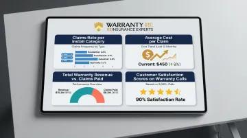 Four key warranty program performance metrics dashboard tracking claims and profitability