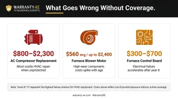 HVAC repair cost comparison chart showing compressor blower motor and control board expenses