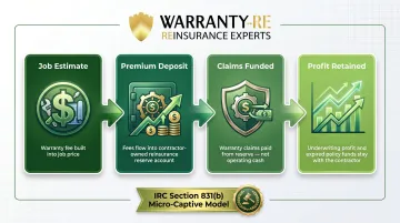 Plumbing contractor reinsurance micro-captive structure four-step cash flow process