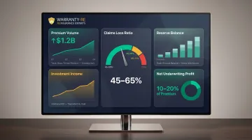Warranty program KPI dashboard showing loss ratio reserve balance and underwriting profit targets