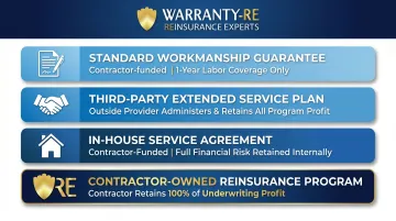 Four electrical contractor warranty program structures comparison infographic