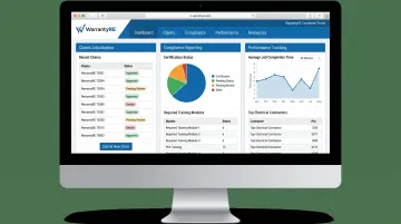 WarrantyRE reinsurance program dashboard displaying contractor warranty management and performance reporting