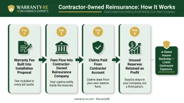 HVAC contractor reinsurance structure 4-step warranty profit retention workflow