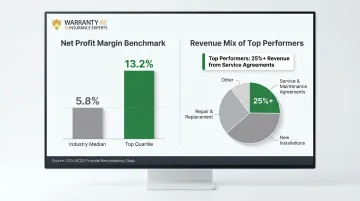 HVAC contractor profit margin comparison median versus top quartile benchmark statistics