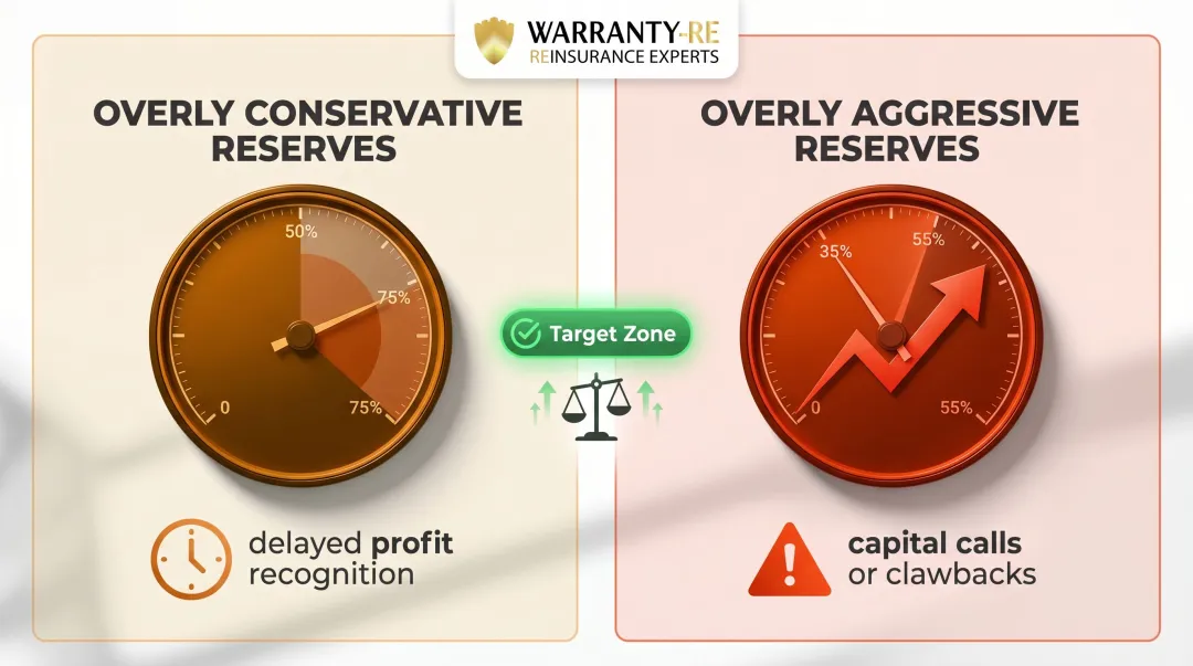 Warranty reinsurance reserve methodology two failure modes overly conservative versus aggressive