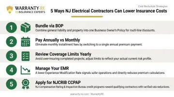 Five strategies to lower NJ electrical contractor insurance costs without reducing coverage