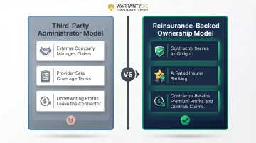 Third-party warranty versus reinsurance-backed ownership model side-by-side comparison