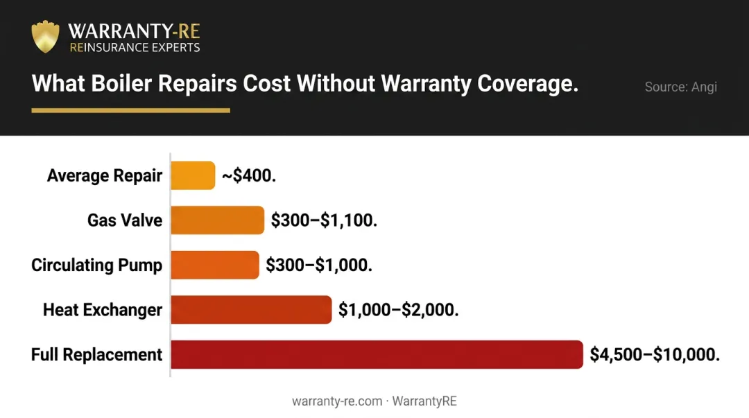 Boiler repair cost breakdown by component from valve to full replacement