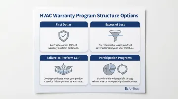 Four HVAC warranty program structures from first dollar to reinsurance participation