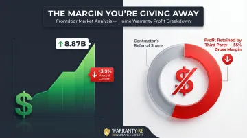 US home warranty market growth and contractor underwriting profit margin opportunity infographic