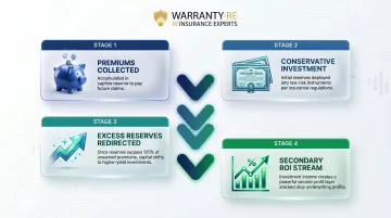 831b reinsurance investment progression four-stage profit accumulation flow diagram