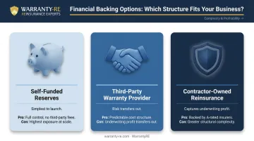 Three plumbing service agreement financial backing structures comparison side-by-side