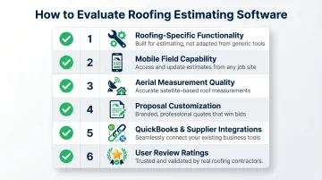 Six criteria checklist for evaluating and choosing roofing estimating software