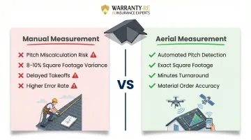 Manual versus aerial roof measurement accuracy comparison showing margin impact