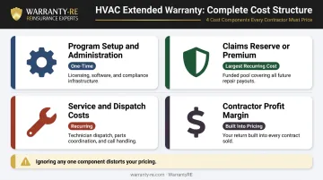 Four-component HVAC extended warranty cost breakdown structure for contractors