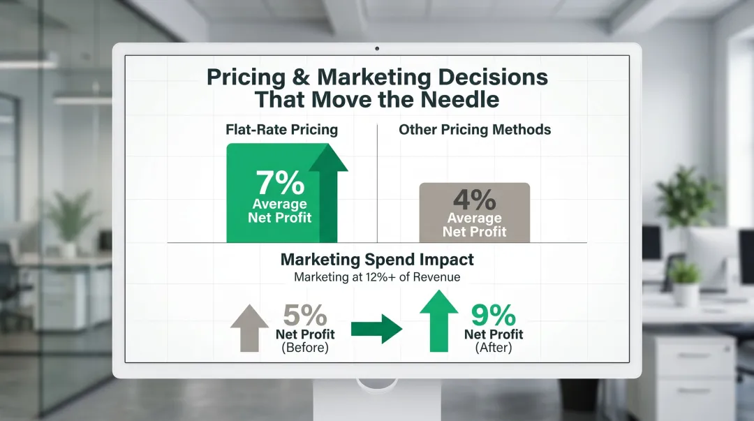 HVAC contractor profit margin comparison flat-rate versus other pricing methods infographic