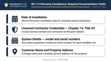 HVAC installation documentation checklist four required fields for warranty compliance