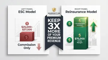 ESC versus reinsurance contractor profit comparison showing dollar amounts retained