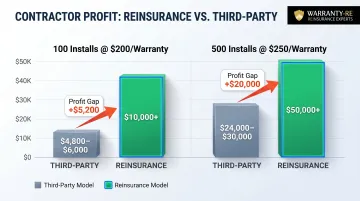 HVAC contractor warranty profit comparison reinsurance versus third-party at two volume levels