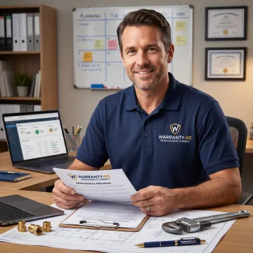 Plumbing contractor reviewing installation warranty program