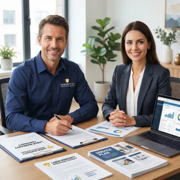 Electrical contractor reviewing warranty reinsurance program details