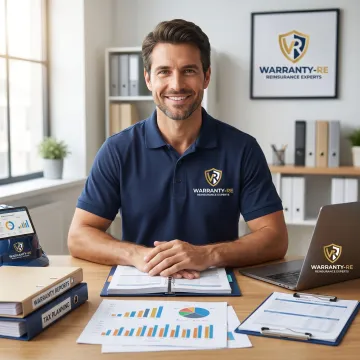 Home service contractor reviewing warranty tax planning documents