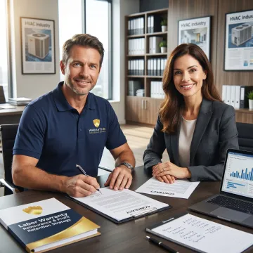 HVAC contractor reviewing labor warranty reinsurance program