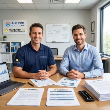 HVAC contractor reviewing installation warranty program details