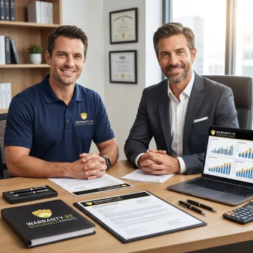 HVAC contractor reviewing warranty reinsurance program details