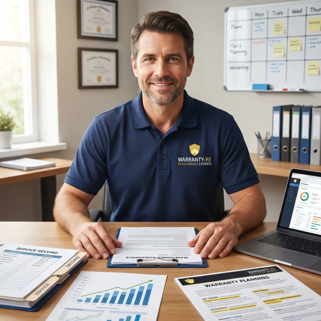 HVAC contractor reviewing maintenance contract reinsurance plans