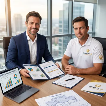 Advisor explaining roofing warranty reinsurance benefits