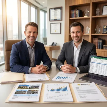 Roofing contractor reviewing warranty reinsurance documents