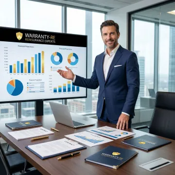 Advisor explaining roofing warranty reinsurance benefits